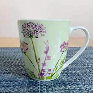 Aynsley Floral Spree Fine Bone China Mug – England UK – Mint & Purple